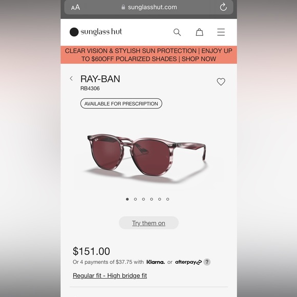 Authentic Ray-Ban Sunglasses main image 4